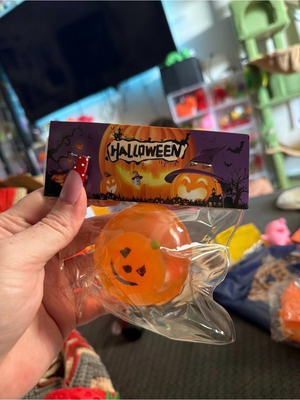 Halloween Pumpkin Squishy Favor - Orange by